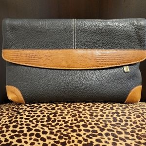 Vintage 1980s I. Magnin Leather Clutch